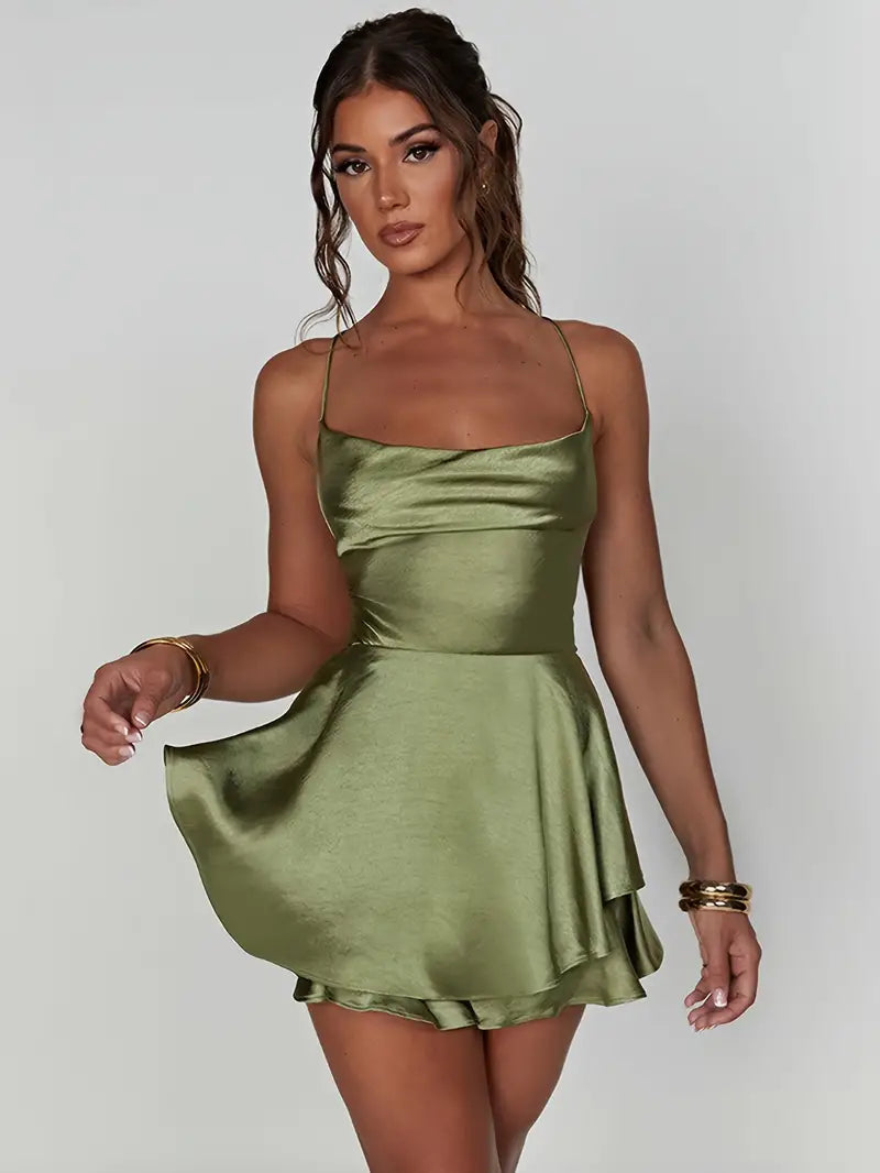 Backless Satin Dress